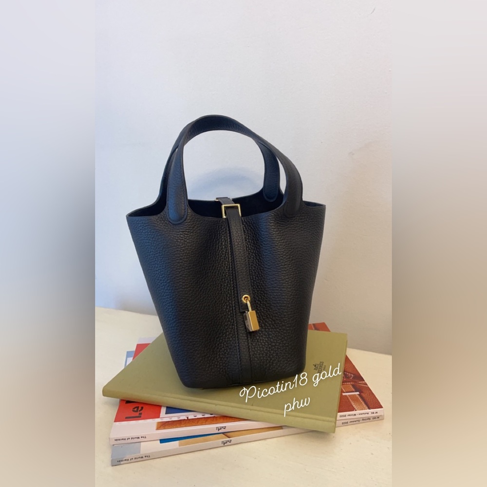 Hermes bag Picotin 18 gold PWH new w dust bag and box .